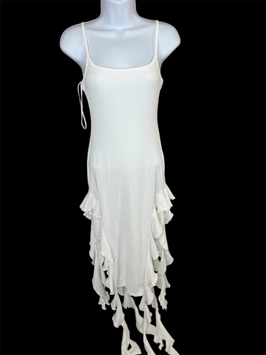 Cefian Dresses & Skirts - NWT CEFIAN White Ruffle Tie-Hem Slip Dress SMALL
